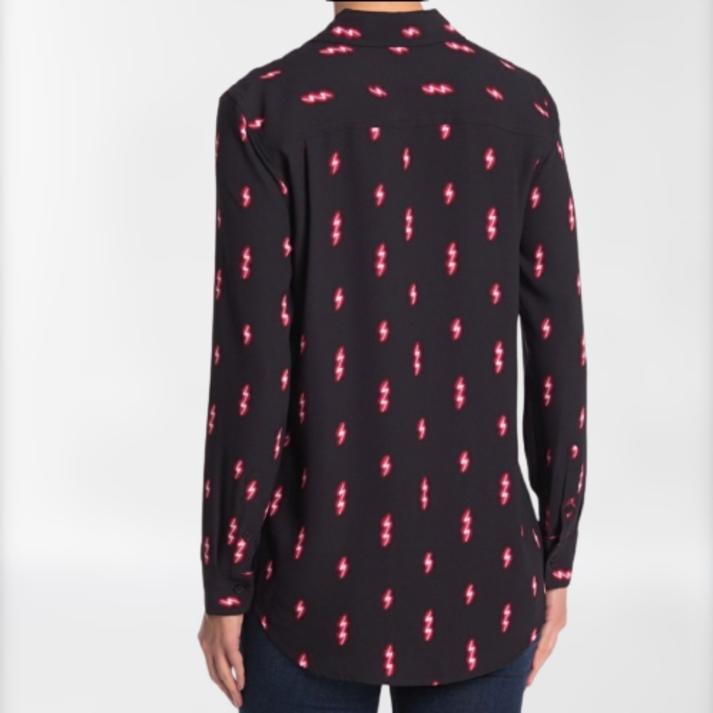 Equipment Femme Black Red White Blouse - Picture 4 of 8